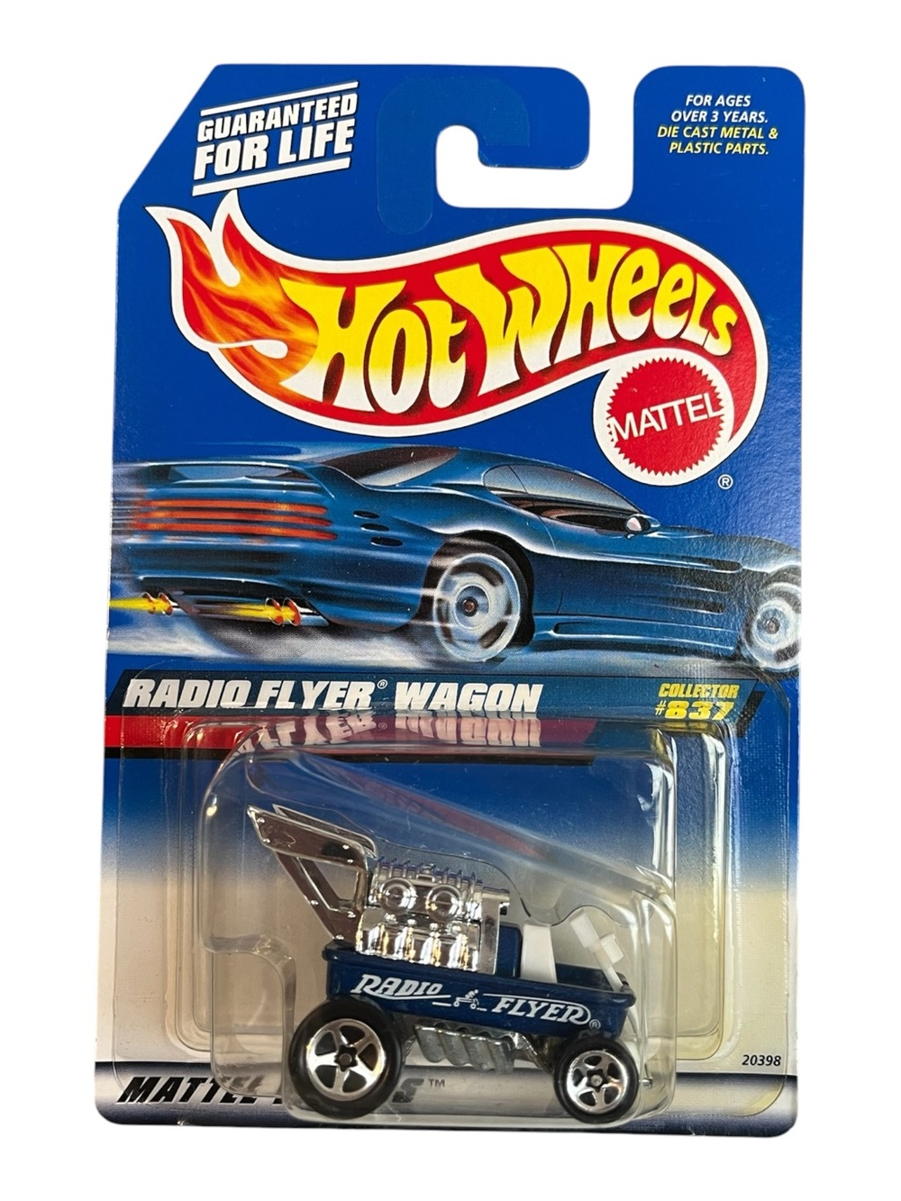 Mattel Hot Wheels Radio Flyer Wagon Toy - Blue & Chrome 1999 #837